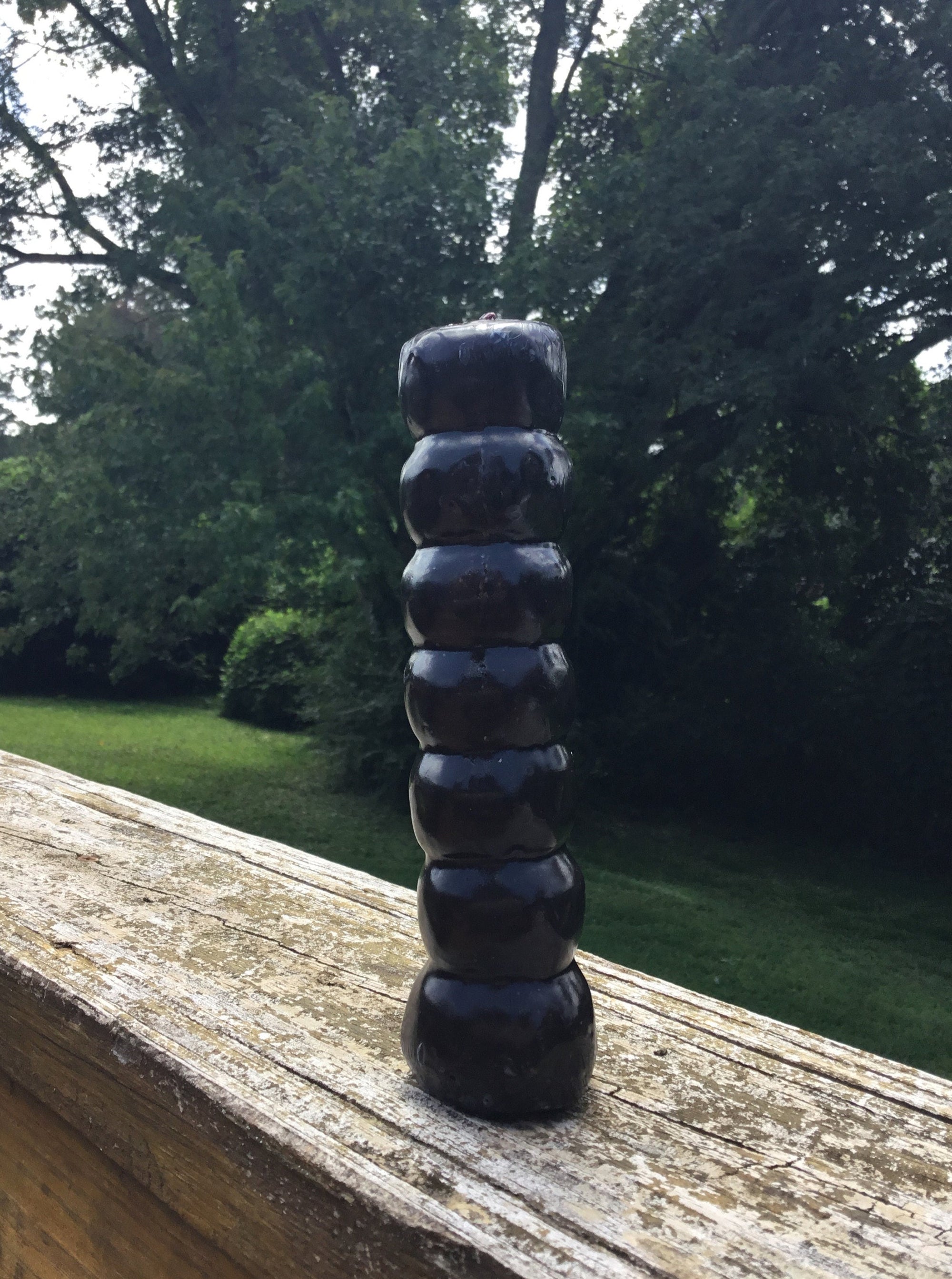 Black Seven Knob Candle, Black 7 knob candle, Spell Candle