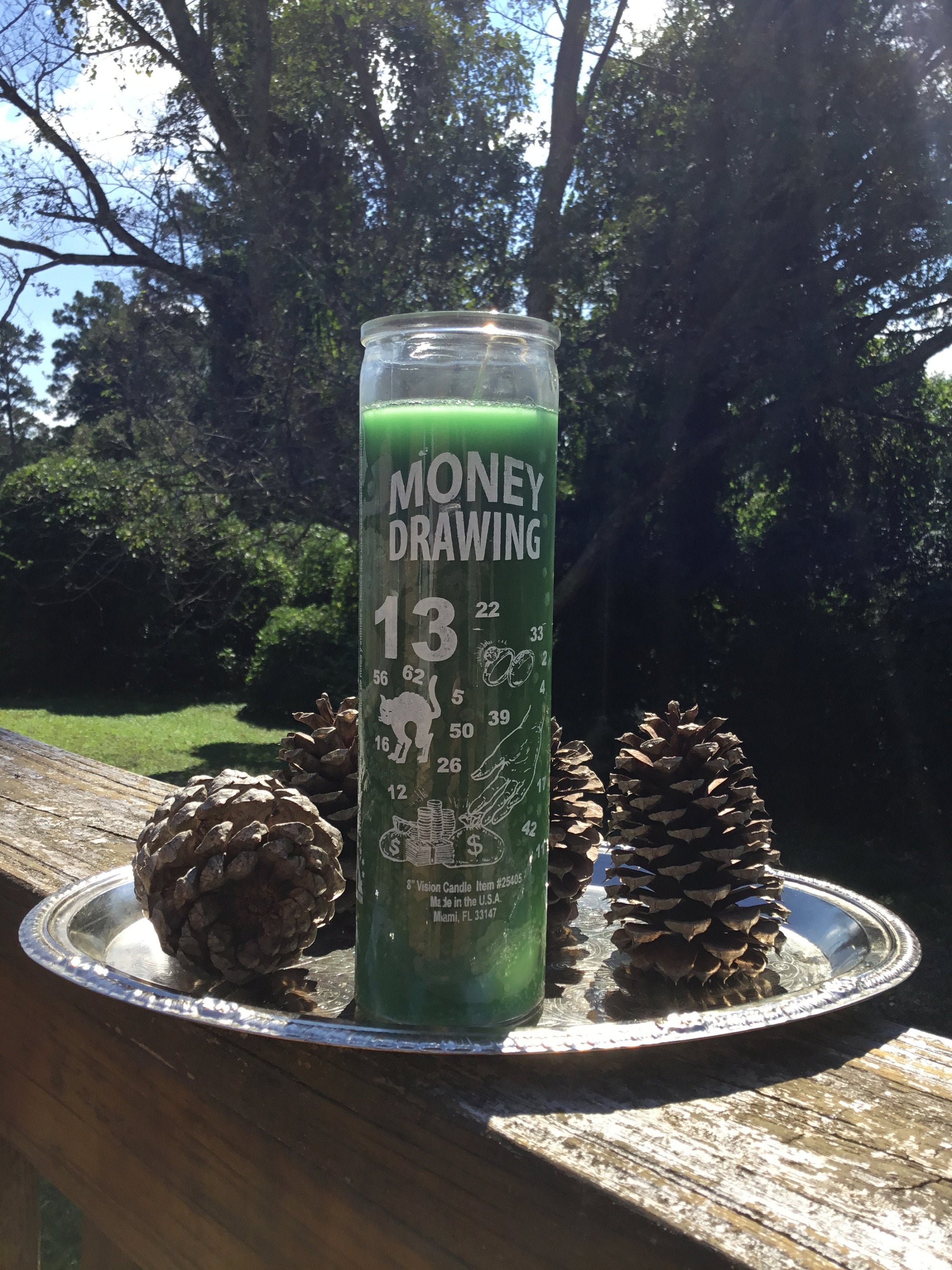 Money Candle, Money Drawing Candles,Money Spells, Green Money Candle