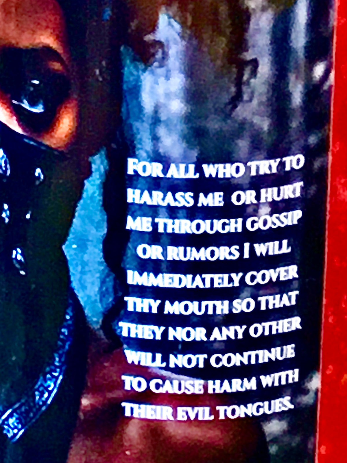 7-Day Shut Up Candle - prayer text close-up