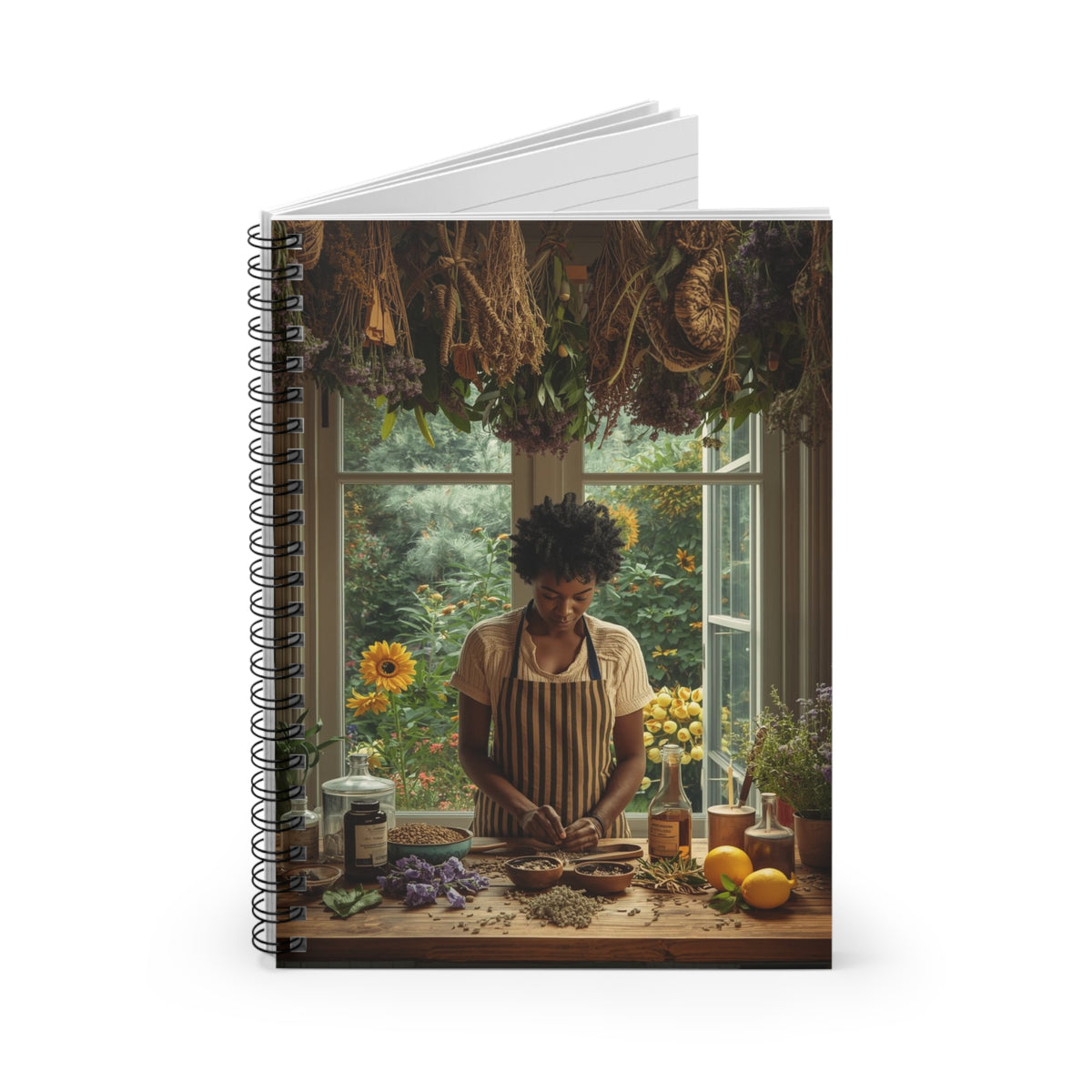 Botanical Spiral Notebook for Nature Lovers, Gardening Journal, Eco-Friendly Stationery, Themed Gift for Creatives