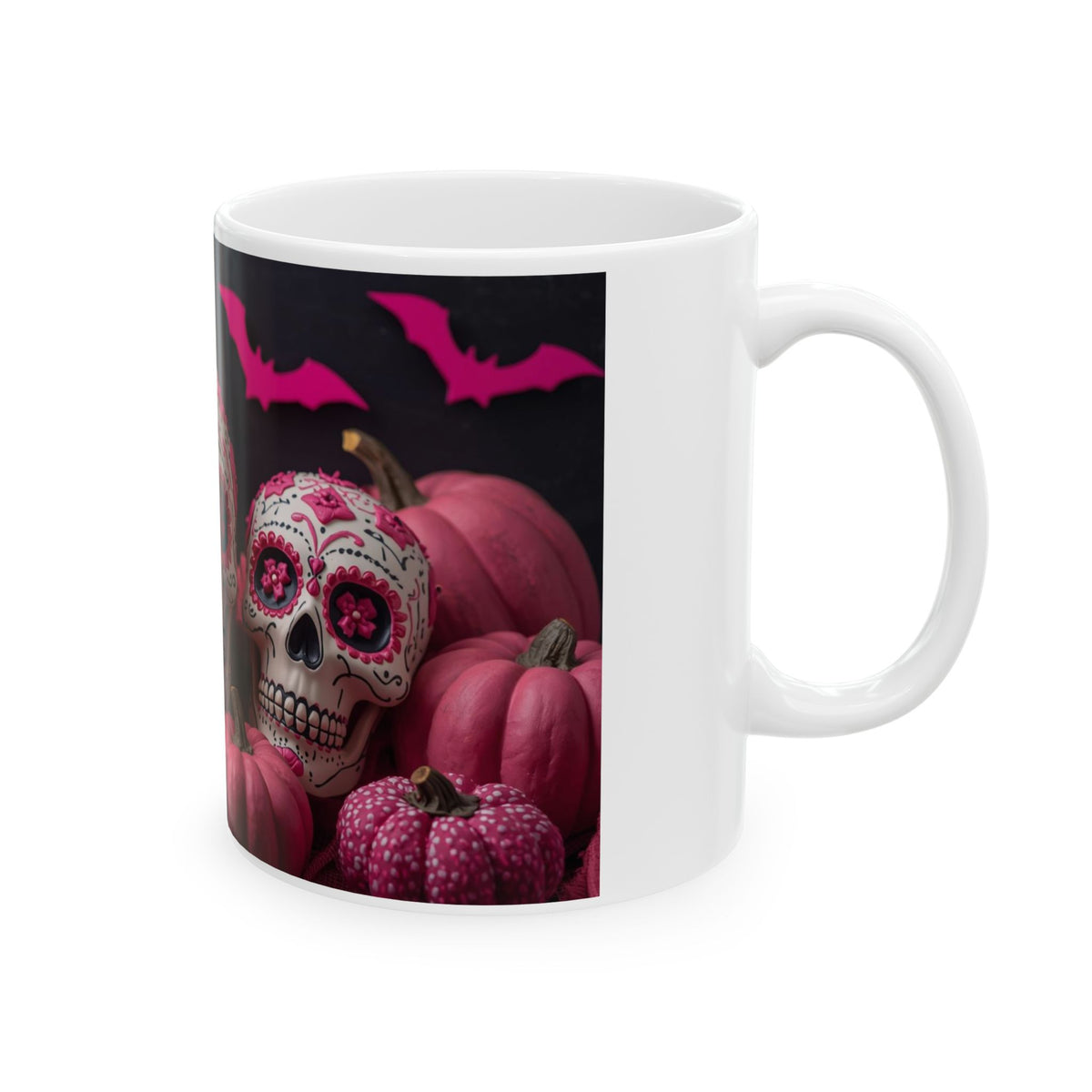 Day of the Dead Ceramic Mug, Halloween Coffee Cup, Sugar Skull Drinkware, Unique Gift for Halloween, Spooky Home Décor