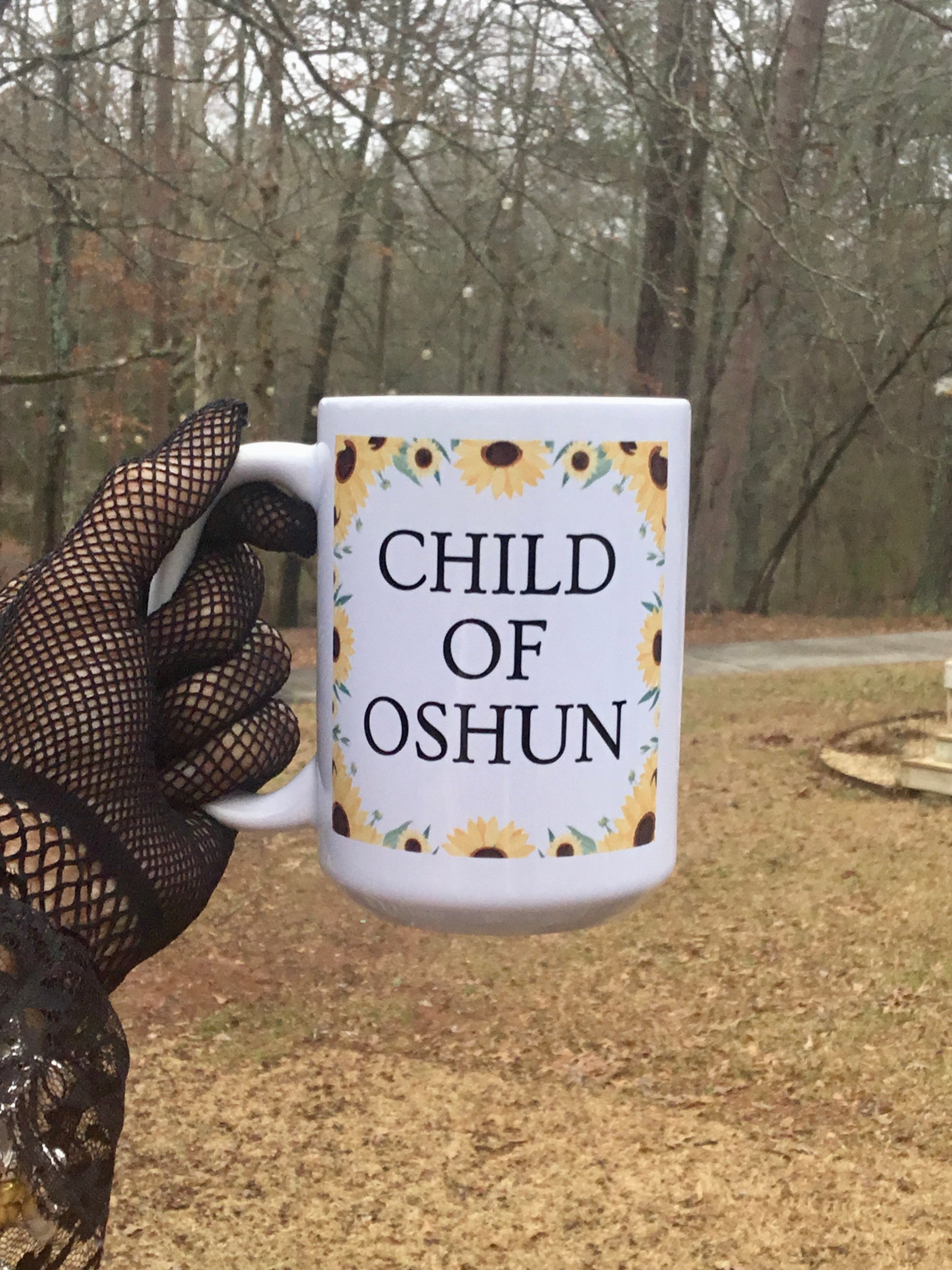 Ceramic Mug 15oz, Orisha, Oshun, Child of Oshun, Goddess Oshun, Ceramic Coffee Mug