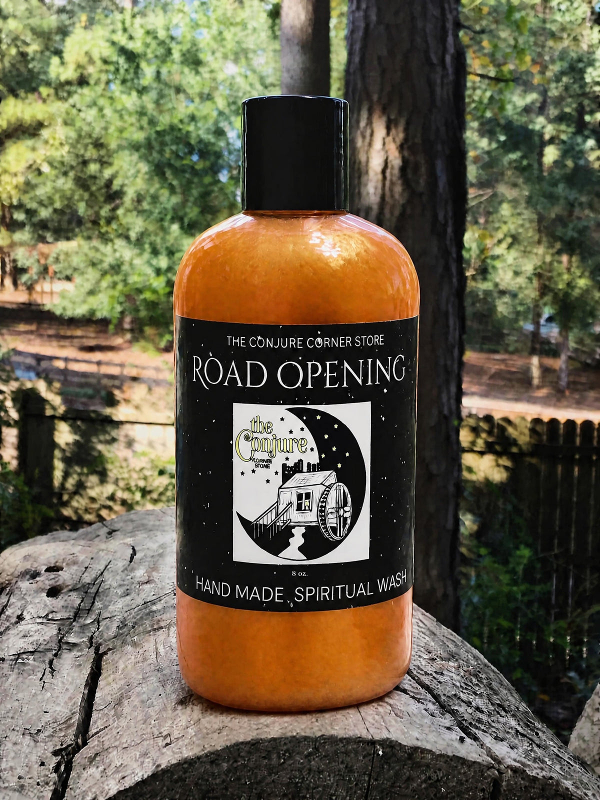 Road Opening spiritual wash showing glittery orange color