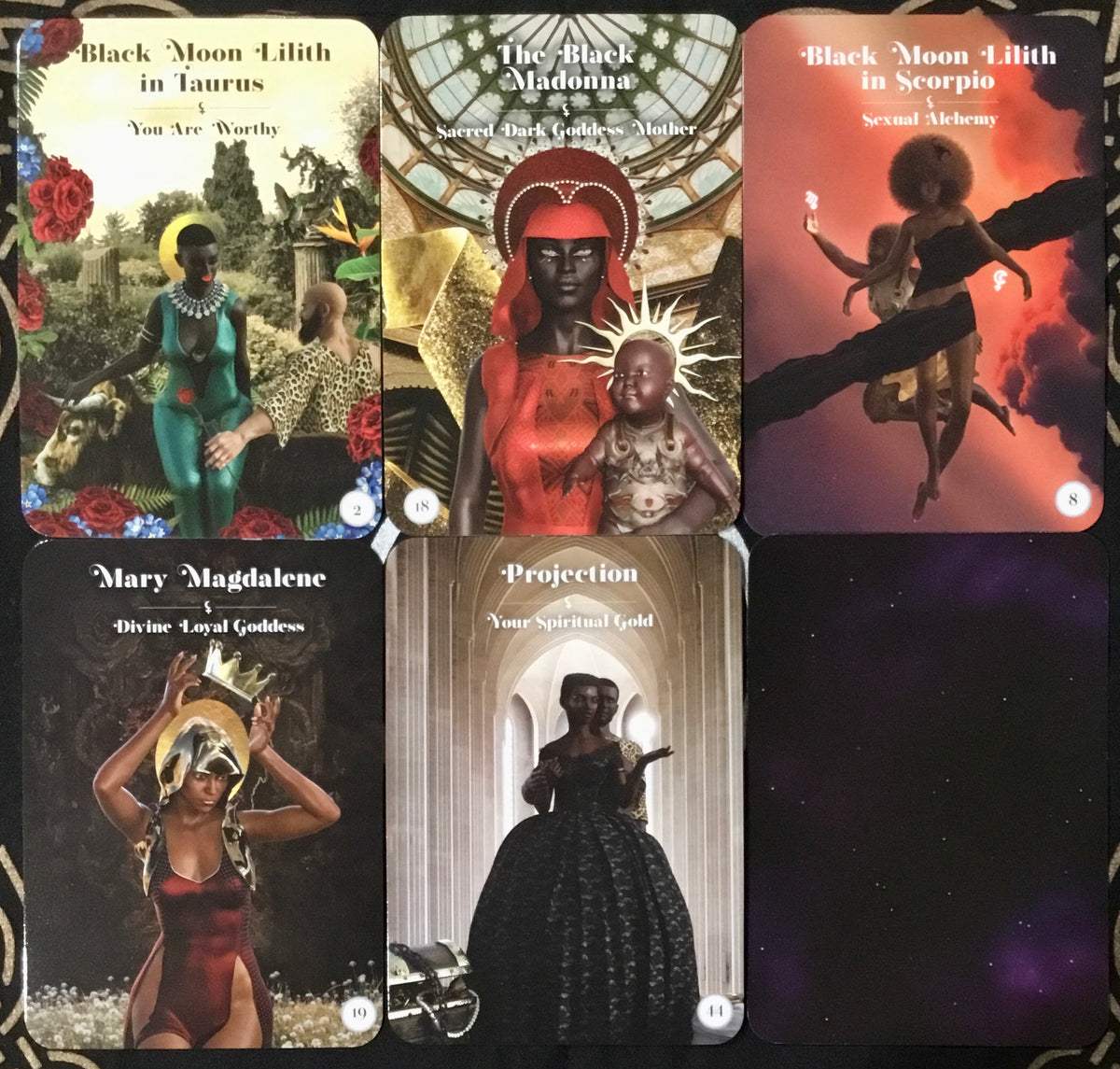 Black Moon Lilith Cosmic Alchemy Oracle, Black Oracle Decks, Melanated Oracle Decks