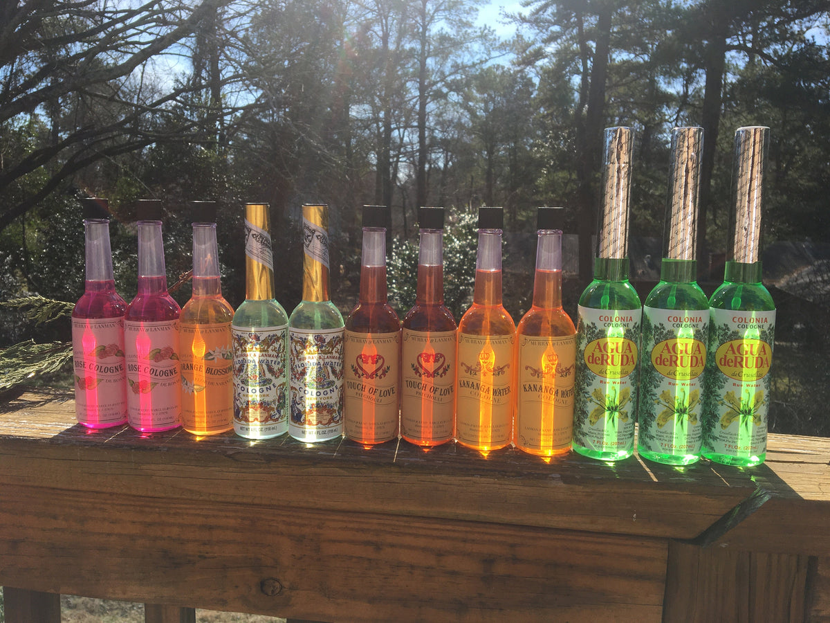Florida water cologne, Spiritual Cologne, Kananga Cologne, Patchouli Cologne, Orange Blossom Cologne, Rose Cologne