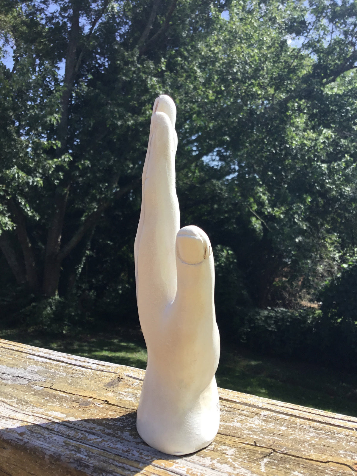 Chiromancy Hand Figurine, Palmistry Hand, White Rustic