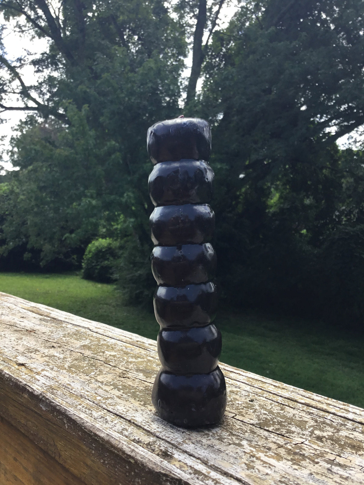 Black Seven Knob Candle, Black 7 knob candle, Spell Candle