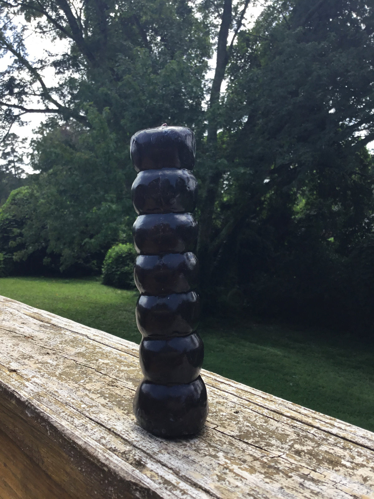 Black Seven Knob Candle, Black 7 knob candle, Spell Candle